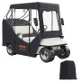 VEVOR golf cart enclosure in black with large clear windows and a storage bag.