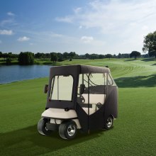 Kryt golfového vozíka VEVOR, 600D polyesterový kryt vodiča so 4-strannými priehľadnými oknami, 2 kryty do auta pre pasažierov, univerzálne sa hodia na vozíky väčšiny značiek, vonkajší kryt na vozík odolný voči slnku a prachu