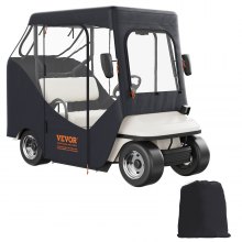 Περίβλημα VEVOR Golf Cart, 600D Polyester Driving Condition με διαφανή παράθυρα 4 όψεων, 2 Passenger Club Car Καλύμματα Universal Ταιριάζει στα περισσότερα καρότσια επωνυμίας, αντηλιακό και ανθεκτικό στη σκόνη κάλυμμα εξωτερικού καροτσιού