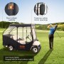 VEVOR-golfkärrykotelo, 420D polyesteriajokotelo 4-puolisilla läpinäkyvillä ikkunoilla, 4 matkustajaklubi-autonsuojusta, jotka sopivat useimpien merkkien kärryihin, auringon- ja pölytiivis ulkokärryjen kansi