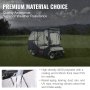 VEVOR golf cart enclosure made from 420d polyester and clear pvc, providing weather resistance.