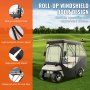 Kryt golfového vozíka VEVOR, 600D polyesterový kryt vodiča so 4-strannými priehľadnými oknami, 4 klubové autopoťahy, univerzálne vhodné pre väčšinu značkových vozíkov, slnečný a prachotesný vonkajší kryt na vozík