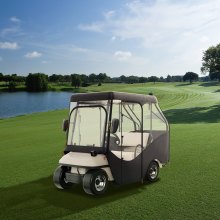VEVOR Golf Cart-kabinett, 600D-polyester-kjørekabinett med 4-sidige gjennomsiktige vinduer, 4 passasjerklubbdeksler Universal Passer for de fleste merkevogner, sol- og støvtett utendørs vogndeksel