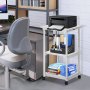 VEVOR Printer Stand, 3 Tiers, Rolling Machine Cart with Adjustable Shelf & Lockable Wheels, 88 lbs Capacity Mobile Printer Table for Fax Scanner File Book in Home Office, 48 x 39 x 77 cm, White