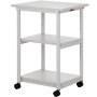 VEVOR Printer Stand, 3 Tiers, Rolling Machine Cart with Adjustable Shelf & Lockable Wheels, 88 lbs Capacity Mobile Printer Table for Fax Scanner File Book in Home Office, 48 x 39 x 77 cm, White