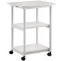 VEVOR Printer Stand, 3 Tiers, Rolling Machine Cart with Adjustable Shelf & Lockable Wheels, 88 lbs Capacity Mobile Printer Table for Fax Scanner File Book in Home Office, 48 x 39 x 77 cm, White