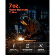 Flame-Resistant Welding Jacket XXL-Sized 7oz FR Cotton Welding Safety Jacket