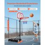VEVOR Portable Basketball Stand, 5.2 to 6.9 ft Height Adjustment Basketball Hoop & Goal, Kids Adjustable Basketballs Hoop with Nylon Net & Rolling Wheels, Portable Backboard Set for Patios, Poolside