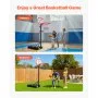 VEVOR Portable Basketball Stand, 5.2 to 6.9 ft Height Adjustment Basketball Hoop & Goal, Kids Adjustable Basketballs Hoop with Nylon Net & Rolling Wheels, Portable Backboard Set for Patios, Poolside