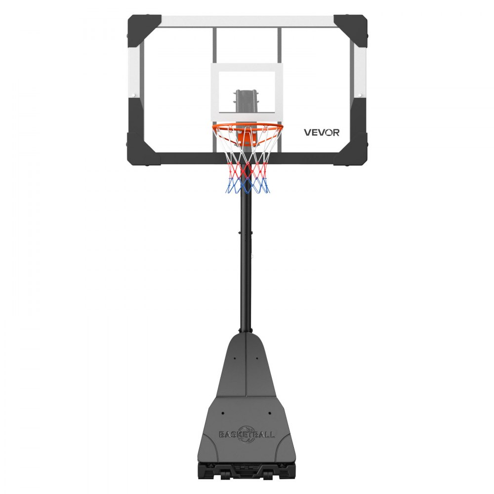VEVOR Portable Basketball Stand, 8.04 to 10 ft Height Adjustment Basketball Hoop & Goal, Basketballs Hoop Outdoor with 44 inch PC Backboard for Kids, Adults in Schools, Parks, Indoor & Outdoor Use