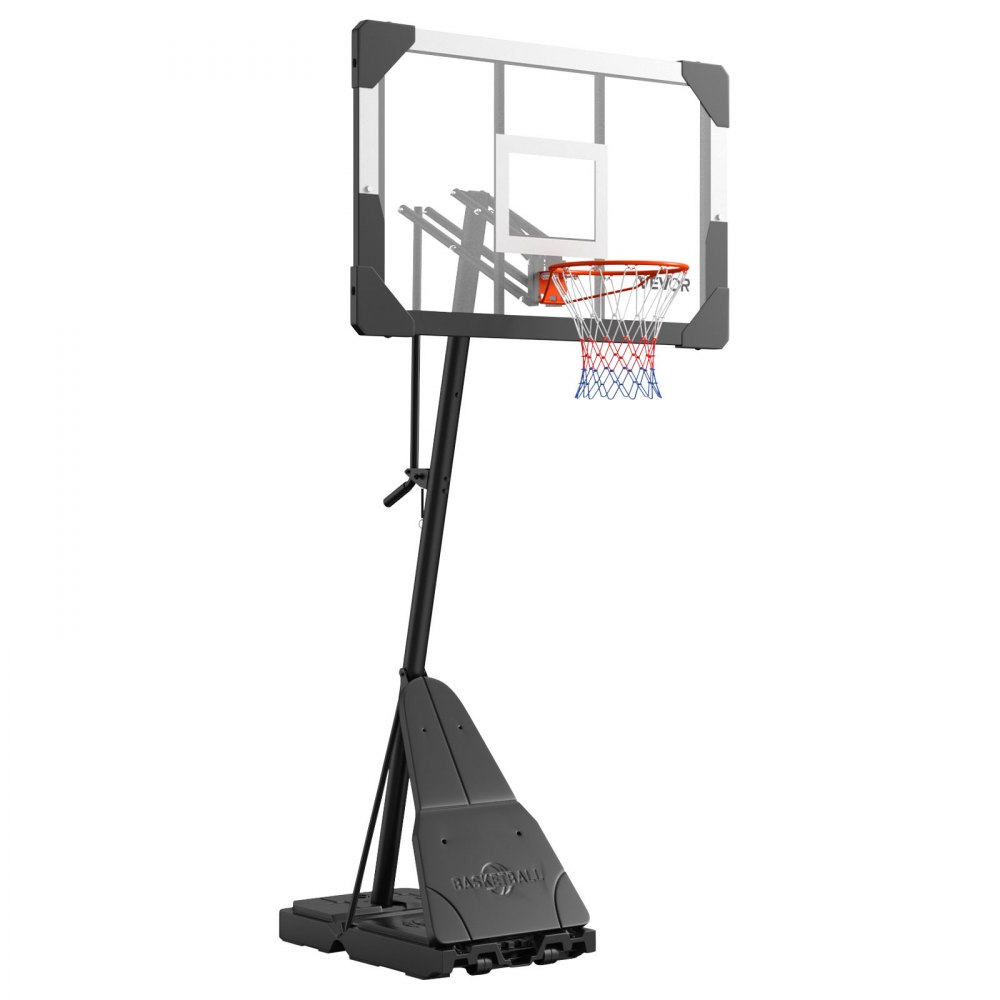 VEVOR Portable Basketball Stand, 8.04 to 10 ft Height Adjustment Basketball Hoop & Goal, Basketballs Hoop Outdoor with 44 inch PC Backboard for Kids, Adults in Schools, Parks, Indoor & Outdoor Use