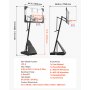 VEVOR Portable Basketball Stand, 8.04 to 10 ft Height Adjustment Basketball Hoop & Goal, Basketballs Hoop Outdoor with 44 inch PC Backboard for Kids, Adults in Schools, Parks, Indoor & Outdoor Use