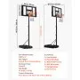 VEVOR Portable Basketball Stand, 4.4 ft to 10 ft Height Adjustment Basketball Hoop & Goal, Adjustable Basketballs Goal System with Built-in Rolling Wheels for Kids, Teens, Adults in Driveways, Pools