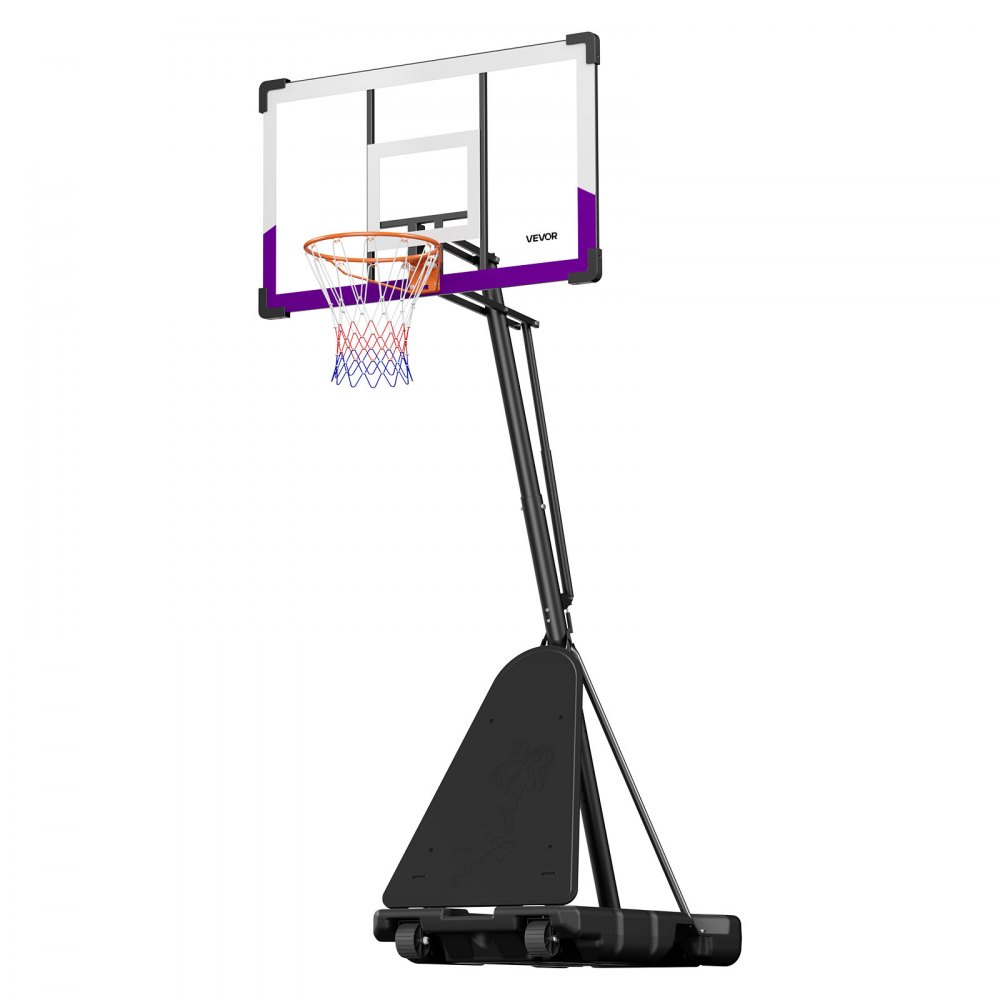 VEVOR Portable Basketball Stand, 10 ft Height Adjustment Basketball Hoop & Goal, Basketballs Hoop Outdoor with 48 inch PC Backboard for Kids, Adults in Schools, Parks,  Indoor & Outdoor Use