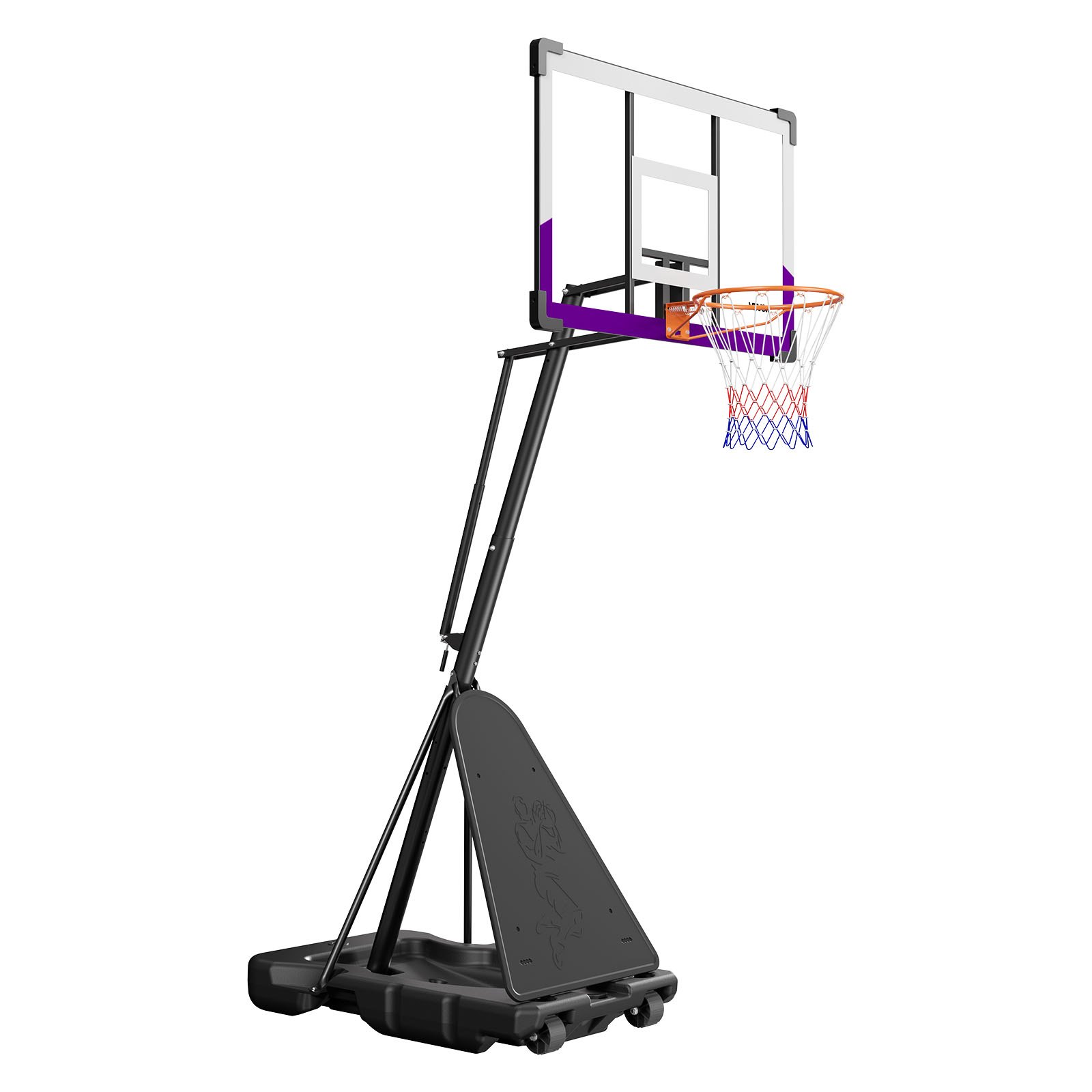 VEVOR Portable Basketball Stand, 10 ft Height Adjustment Basketball Hoop & Goal, Basketballs Hoop Outdoor with 48 inch PC Backboard for Kids, Adults in Schools, Parks,  Indoor & Outdoor Use