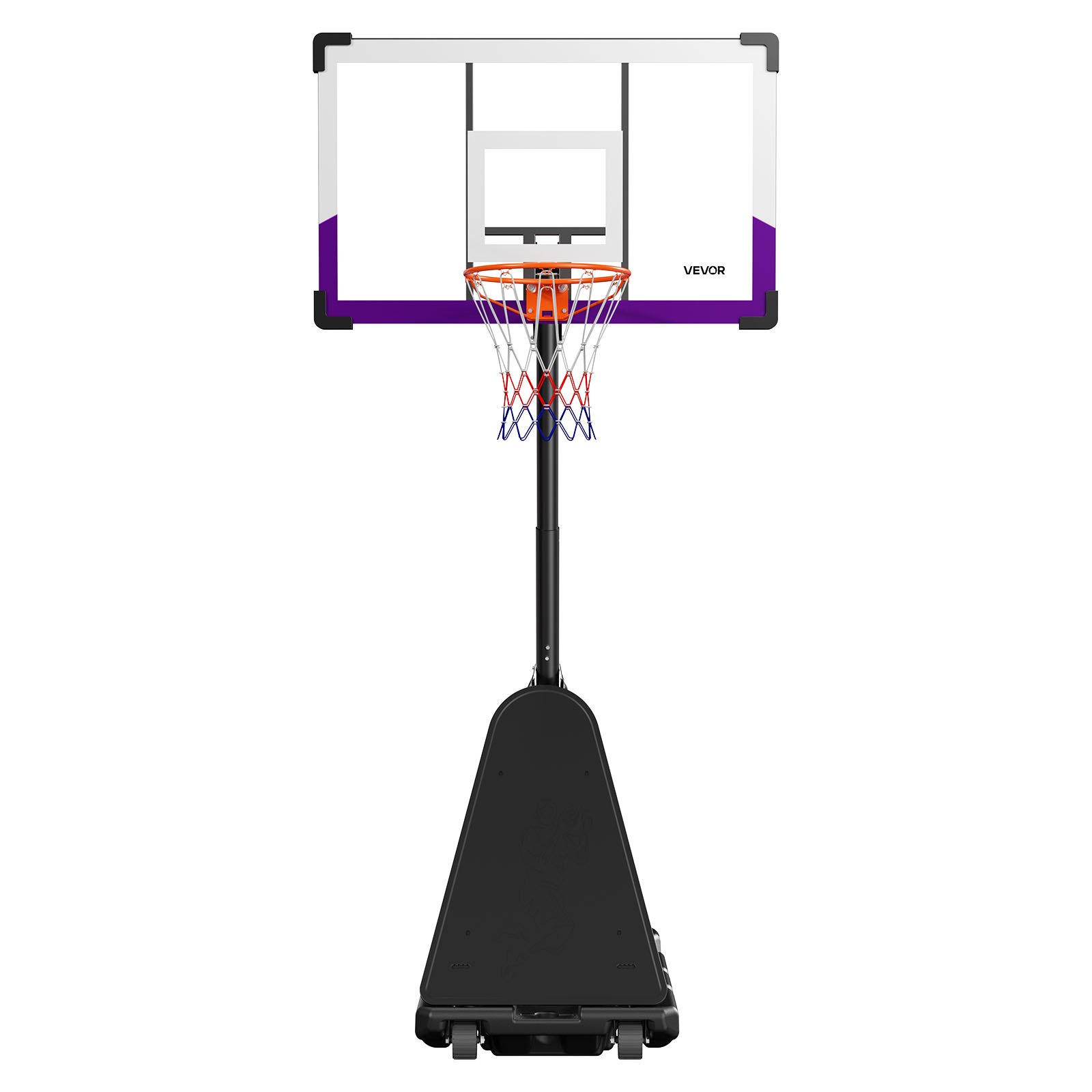 VEVOR Portable Basketball Stand, 10 ft Height Adjustment Basketball Hoop & Goal, Basketballs Hoop Outdoor with 48 inch PC Backboard for Kids, Adults in Schools, Parks,  Indoor & Outdoor Use