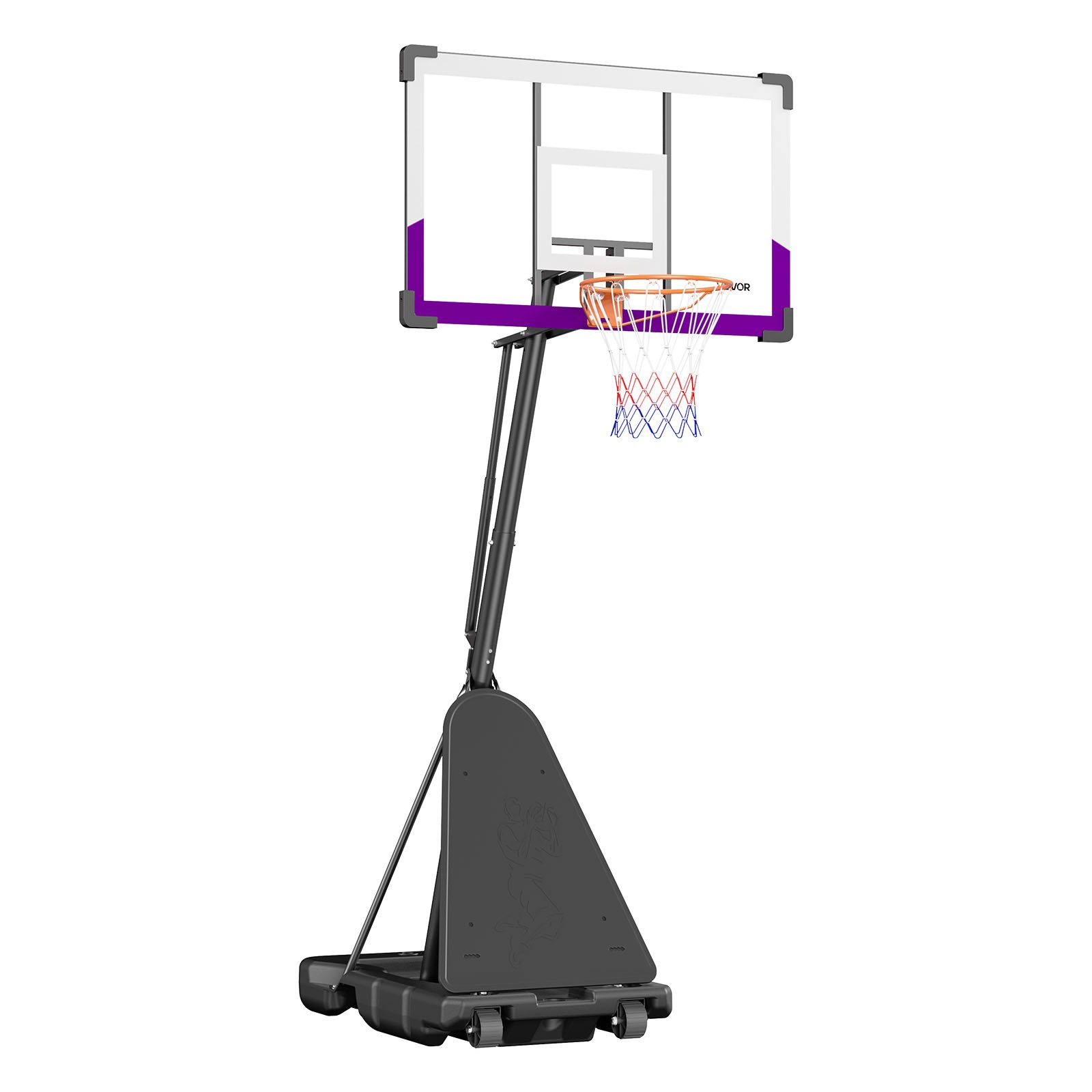 VEVOR Portable Basketball Stand, 10 ft Height Adjustment Basketball Hoop & Goal, Basketballs Hoop Outdoor with 48 inch PC Backboard for Kids, Adults in Schools, Parks,  Indoor & Outdoor Use