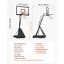 VEVOR Portable Basketball Stand, 10 ft Height Adjustment Basketball Hoop & Goal, Basketballs Hoop Outdoor with 50 inch PC Backboard for Kids, Adults in Schools, Parks,  Indoor & Outdoor Use