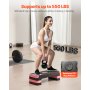 VEVOR Aerobic Exercise Step Platform Adjustable Workout Stepper 4 Riser Red