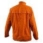 Chaqueta de cuero para soldar VEVOR, resistente, de piel de vacuno, ignífuga, impermeable y resistente al calor, con 4 bolsillos y puños ajustables, para soldadores en acerías - Talla M