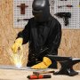 VEVOR Flame Resistant Welding Jacket, Heavy Duty Split Cowhide Leather Sleeves + 9 oz. FR Pure Cotton Body, Heat-Resistant Welding Safety Jacket for Welder Fitters - M Size