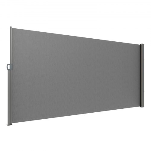 VEVOR Retractable Side Awning, 71''x 118'' Outdoor Privacy Screen, 180g Polyester Water-proof Retractable Patio Screen, UV 30+ Room Divider Wind Screen for Patio, Backyard, Balcony, Gray