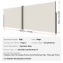 VEVOR Retractable Side Awning, 79''x 236'' Outdoor Privacy Screen, 180g Polyester Water-proof Retractable Patio Screen, UV 30+ Room Divider Wind Screen for Patio, Backyard, Balcony, Beige