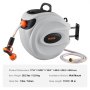 VEVOR Retractable Hose Reel, 115 ft x 1/2 inch, 180° Swivel Bracket Wall-Mounted, Garden Water Hose Reel with 9-Pattern Nozzle, Automatic Rewind, Lock at Any Length, and Slow Return System