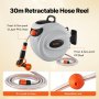 VEVOR Retractable Garden Hose Reel 1/2 Inch x 98.43 ft Wall Mounted Hose Reel