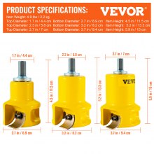 VEVOR Tenon Cutter, 1\"/25.4mm & 1.5\"/38mm & 2\"/50.8mm, with Dual Curved Blades & Button Screws Home Master Kit, Premium Aluminum & Steel Log Furniture Cutter, Commercial Starter’s Tool for Home DIY