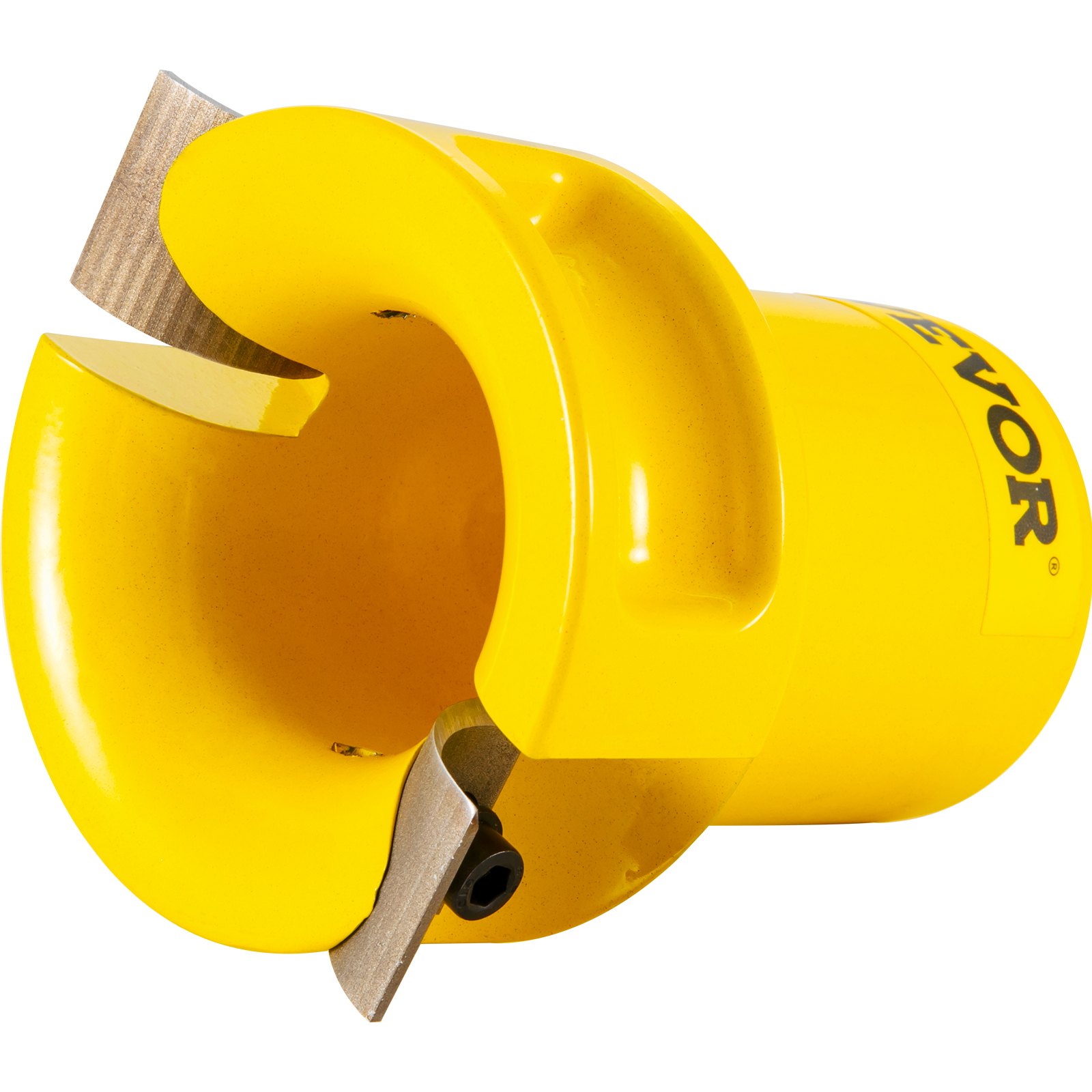 yellow VEVOR tenon cutter with sharp metal blade and ergonomic design.
