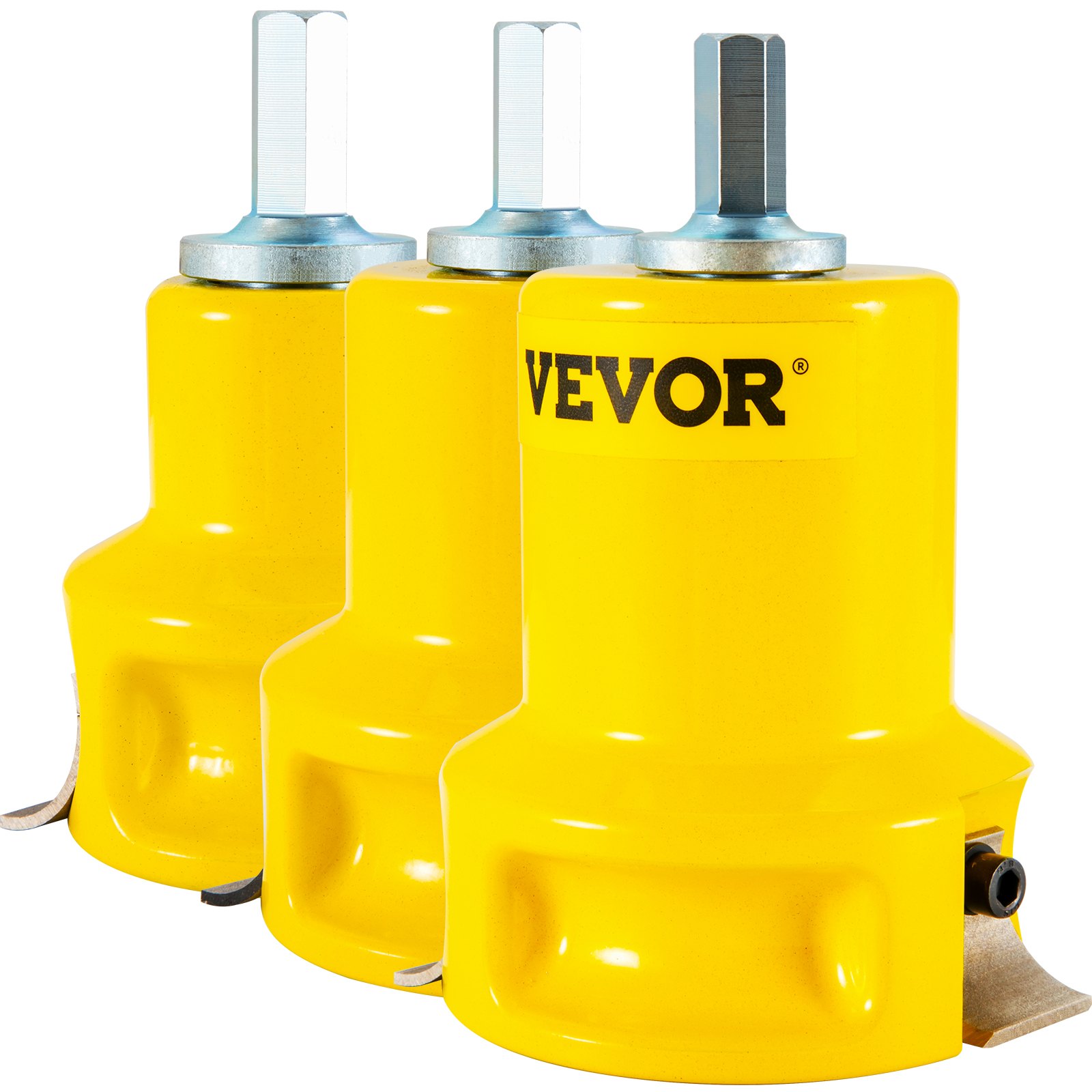 VEVOR tenon cutter set in bright yellow with metal tips, perfect for woodworking projects.