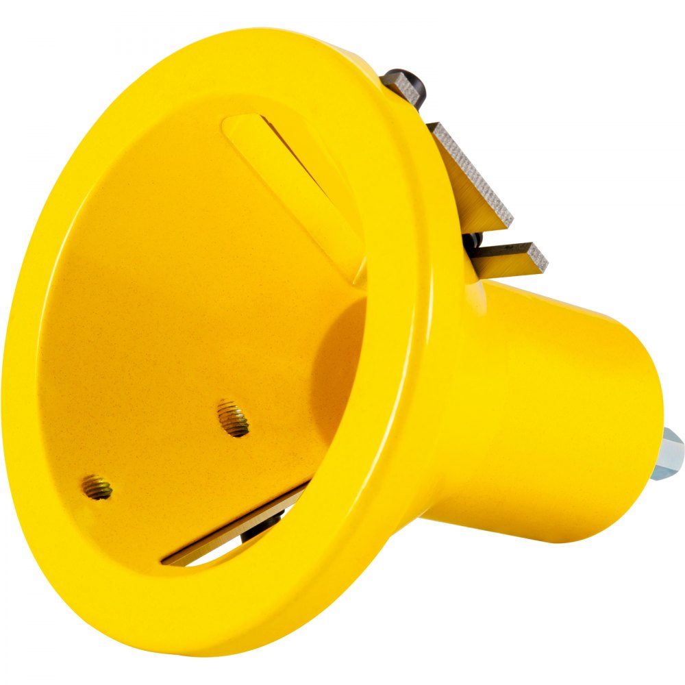 bright yellow VEVOR tenon cutter showcasing its sharp blades and sturdy construction.