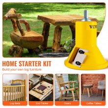 VEVOR Tenon Cutter Log Furniture Kit 1" & 1.5"& 2" w/ Straight Blade Home DIY