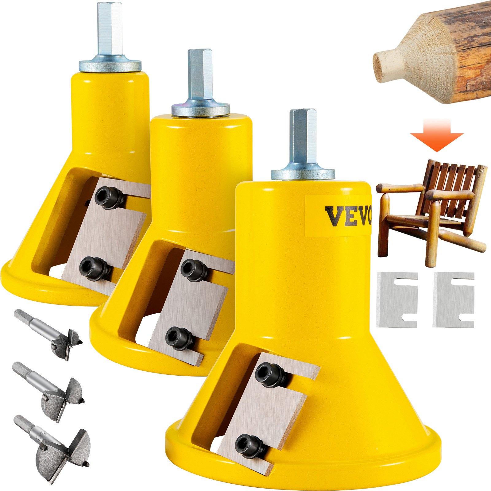 Coupe-tenon, 1"/25,4 mm et 1,5"/38 mm et 2"/50,8 mm, coupe-meubles en aluminium et en acier de qualité supérieure, avec deux lames droites et vis à bouton, kit Home Master, outil de démarrage co