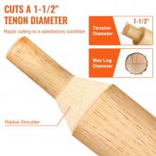 VEVOR Tenon Cutter, 1,5" / 38 mm diameter, Premium aluminium og stål tømmermøbelkutter, med doble rette kniver og knappskruer Home Master Kit, kommersielt trebearbeidingsverktøy for hjemme-nybegynnere DIY