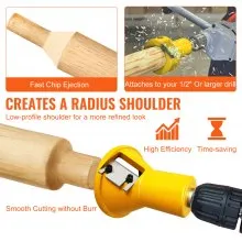 VEVOR Tenon Cutter, 1.5" / 38 mm Diameter, Premium Aluminum & Steel Log Furniture Cutter, with Dual Straight Blades & Button Screws Home Master Kit, Commercial Woodworking Tool for Home Beginner DIY