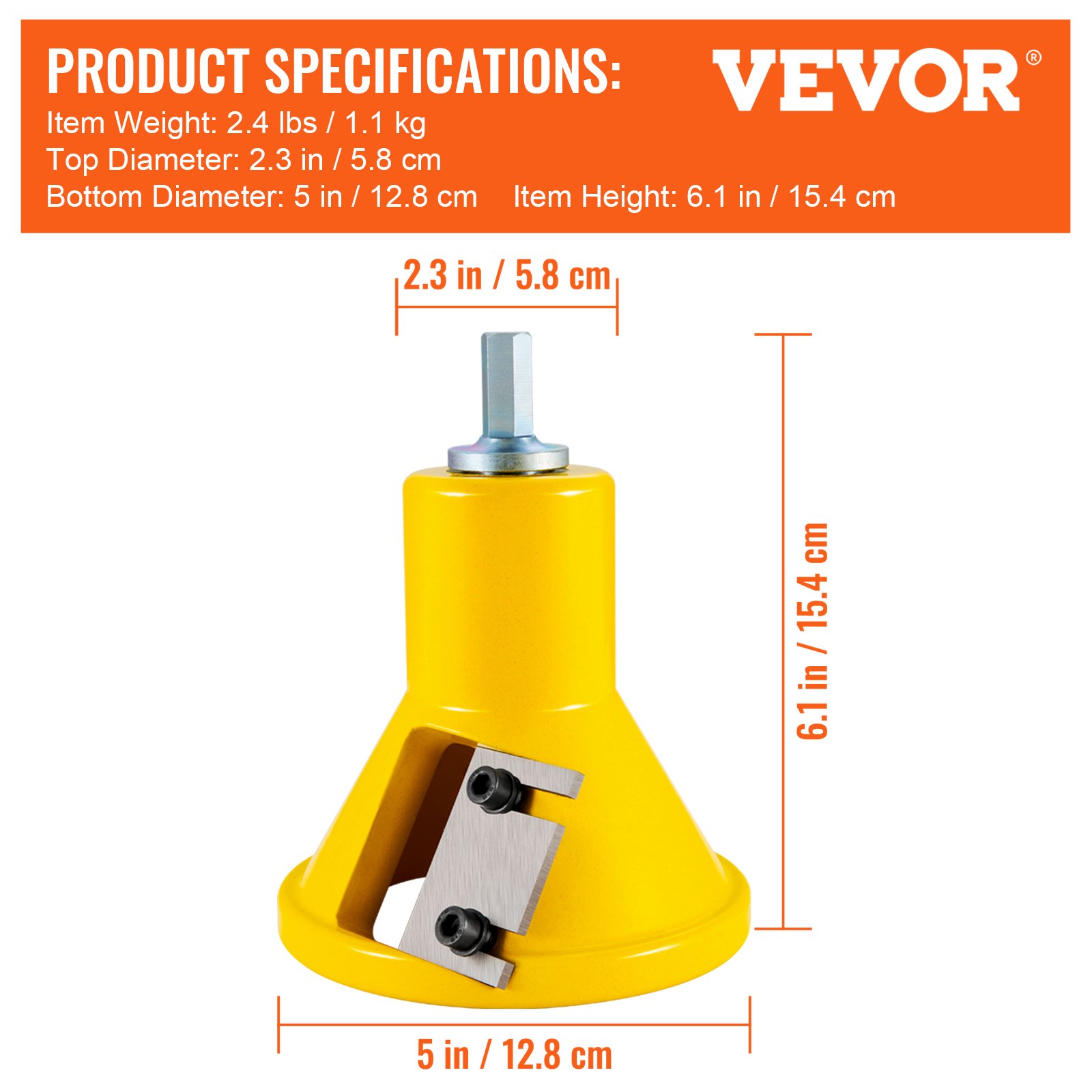 VEVOR Tenon Cutter, 1.5" / 38 mm Diameter, Premium Aluminum & Steel Log Furniture Cutter, with Dual Straight Blades & Button Screws Home Master Kit, Commercial Woodworking Tool for Home Beginner DIY