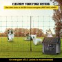 VEVOR Electric Fence Netting, 42.5" H x 164'L, PE Net Fencing with 14 Posts Double Spiked, Utility Portable Mesh for Goats, Sheep, Lambs, Deer, Hogs, Dogs, Used in Backyards, Farms and Ranches, Green