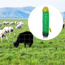 VEVOR Filet de clôture électrique, 42,5" H x 164' L, clôture en filet PE avec 14 poteaux à double pointe, maille utilitaire portable pour chèvres, moutons, agneaux, cerfs, porcs, chiens, utilisé dans les cours, fermes et ranchs, vert