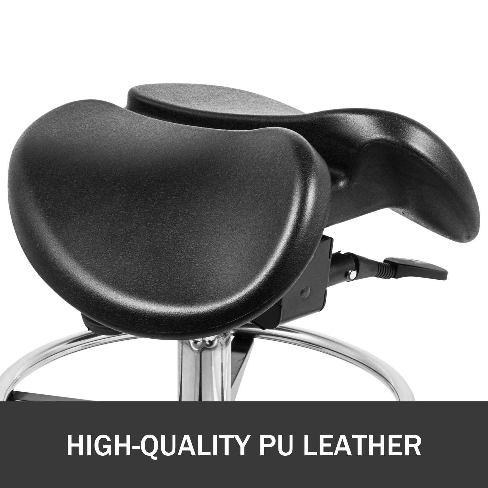 Twin Adjustable Saddle Chair Stool Leather Blood Circulation Gas Lift Massage