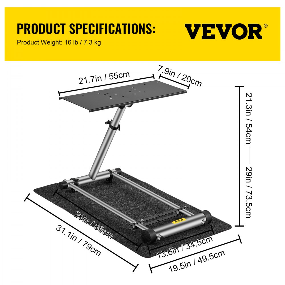 VEVOR 360 Degree Steering Wheel Stand G920 Adjustable Racing Wheel Stand Shifter Mount Stand fit for Logitech G29/G920/G25/G27 Racing Wheel Frame,Wheel Pedals Not Included