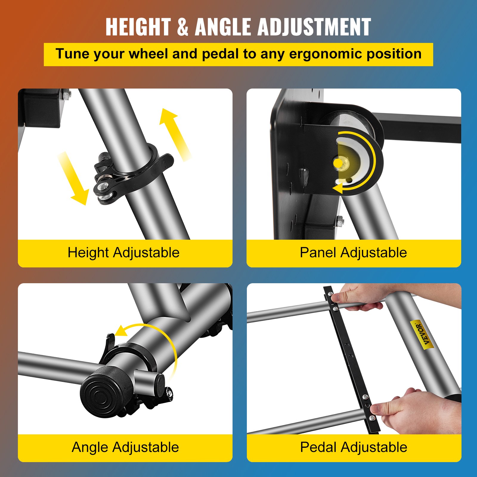 VEVOR 360 Degree Steering Wheel Stand G920 Adjustable Racing Wheel Stand Shifter Mount Stand fit for Logitech G29/G920/G25/G27 Racing Wheel Frame,Wheel Pedals Not Included