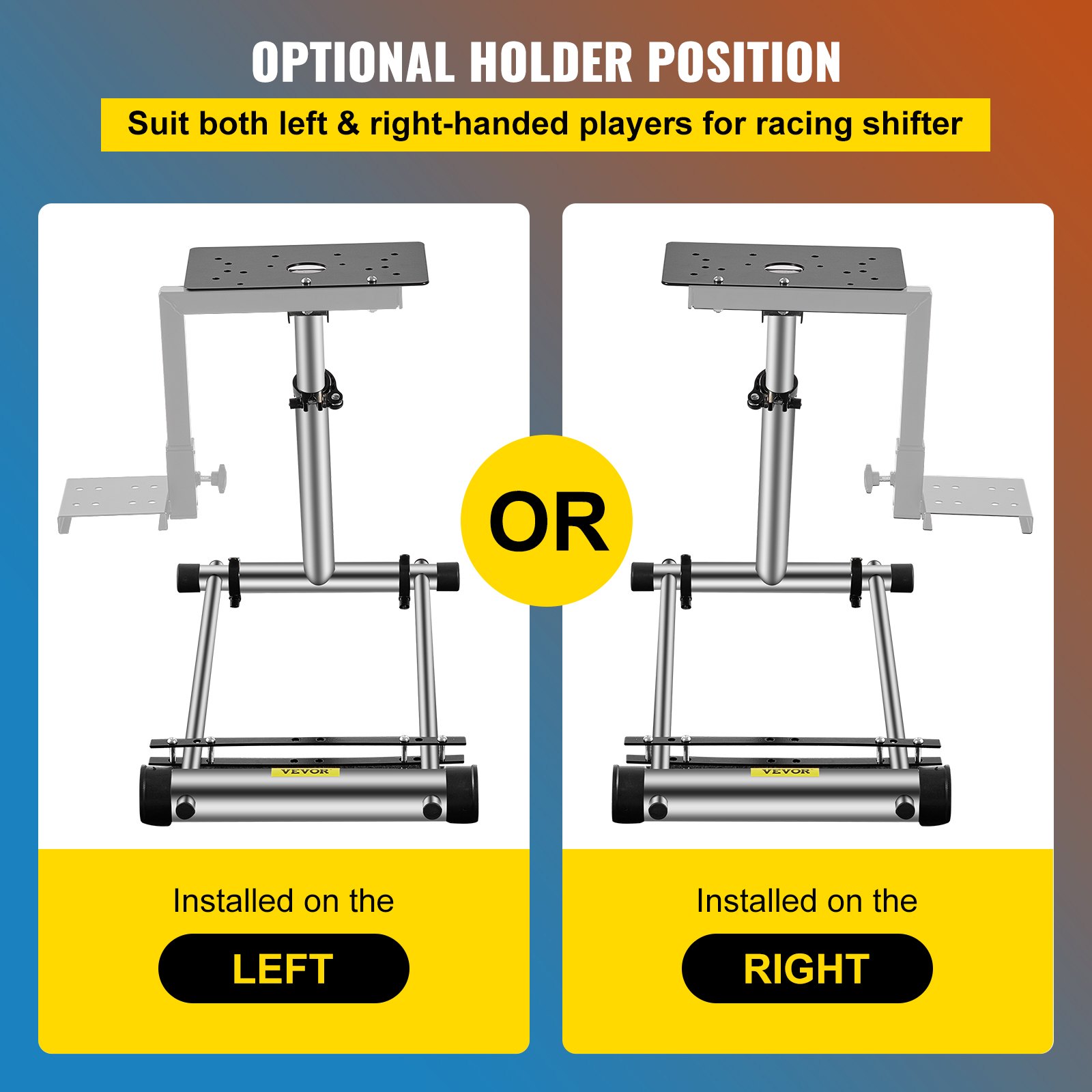 VEVOR 360 Degree Steering Wheel Stand G920 Adjustable Racing Wheel Stand Shifter Mount Stand fit for Logitech G29/G920/G25/G27 Racing Wheel Frame,Wheel Pedals Not Included