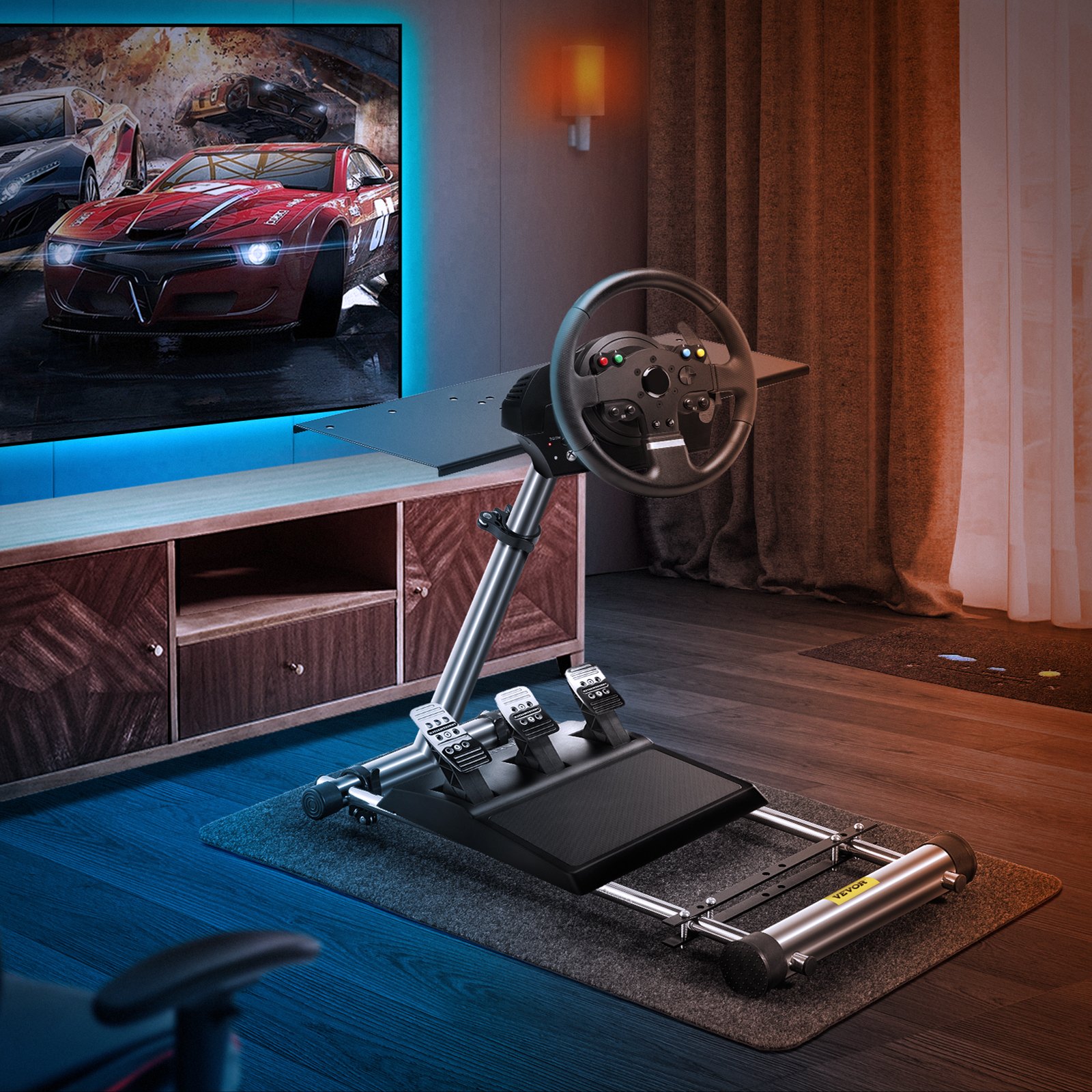 VEVOR 360 Degree Steering Wheel Stand G920 Adjustable Racing Wheel Stand Shifter Mount Stand fit for Logitech G29/G920/G25/G27 Racing Wheel Frame,Wheel Pedals Not Included
