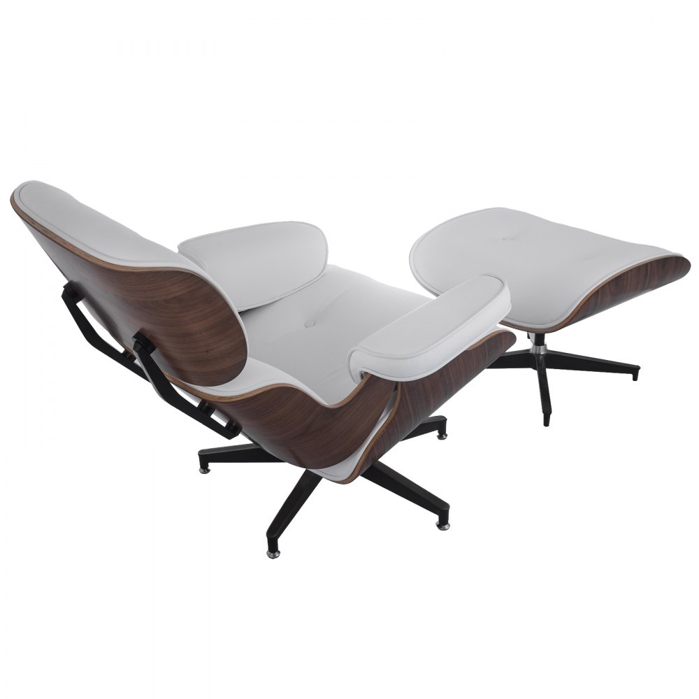 Mid Century Lounge Chair and Ottoman Style Armchair Heavy Duty Walnut