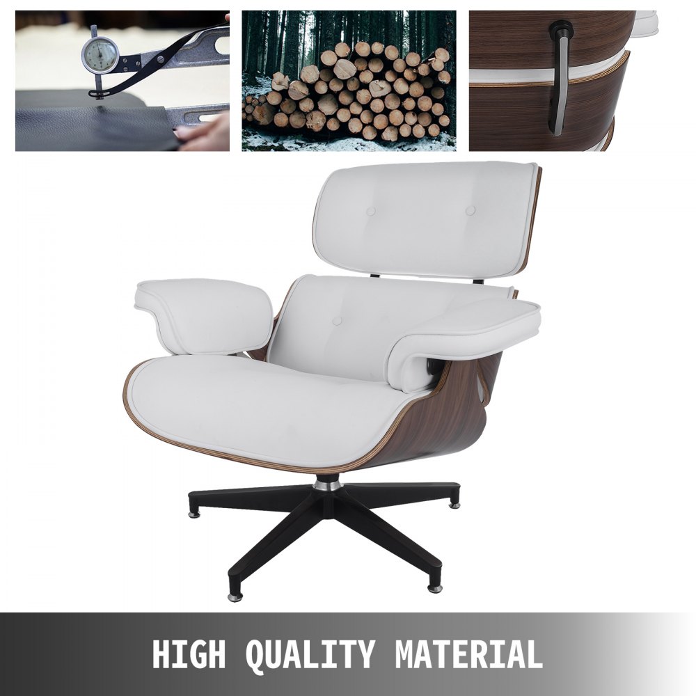 Mid Century Lounge Chair and Ottoman Style Armchair Heavy Duty Walnut