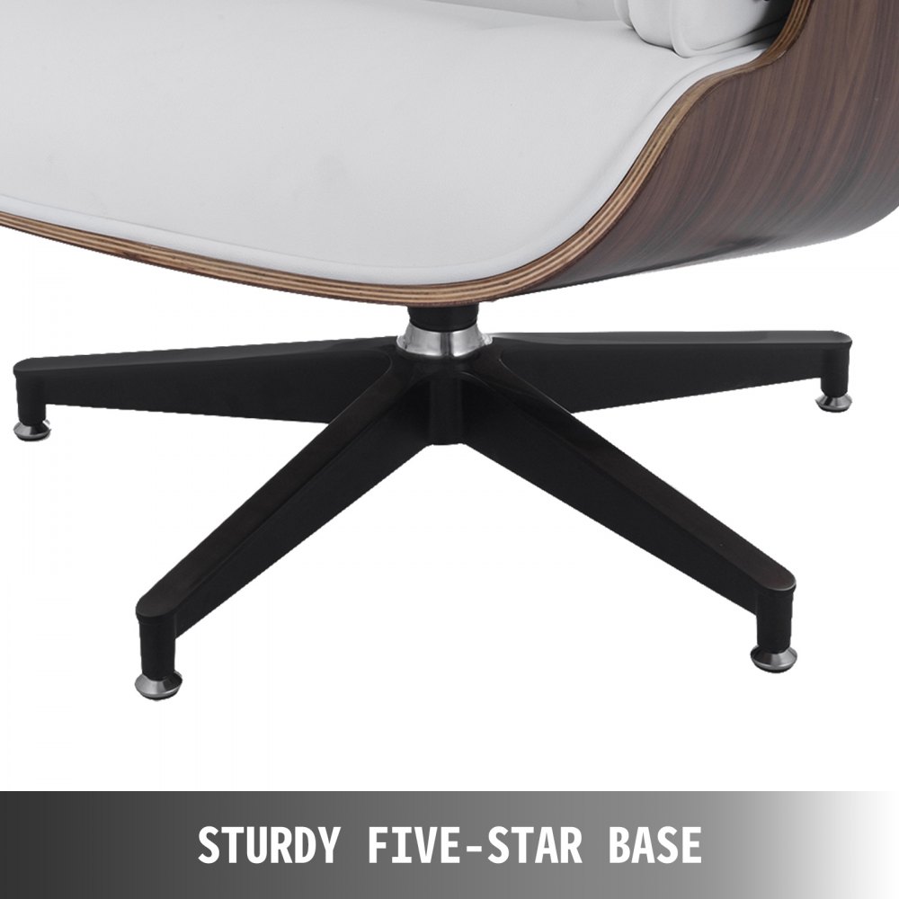 Mid Century Lounge Chair and Ottoman Style Armchair Heavy Duty Walnut