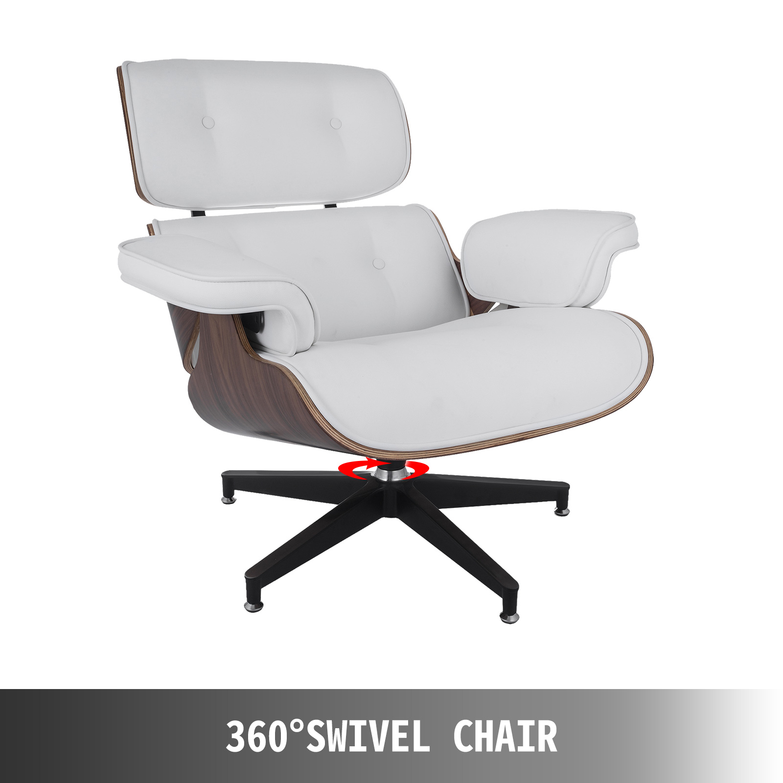 Mid Century Lounge Chair and Ottoman Style Armchair Heavy Duty Walnut