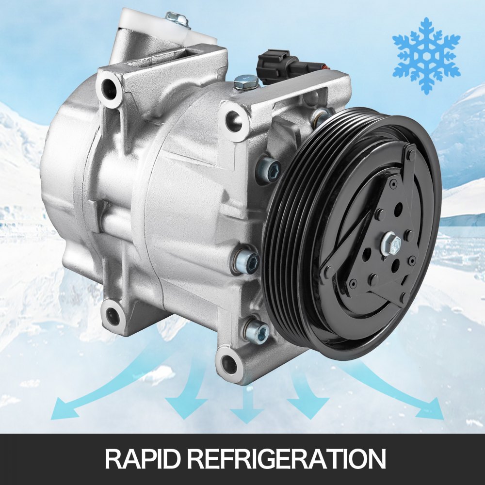 VEVOR A/C Compressor Kit Aluminum  AC Compressors w/ Clutch AC Conditioning Compressor Fits CO10552C for Nissan Maxi 3.0L, for Infiniti I30 3.0L CO 10552C 1997-2001